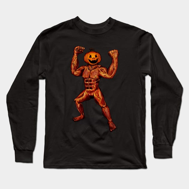 Pumpkin Man Long Sleeve T-Shirt by TripleSArt